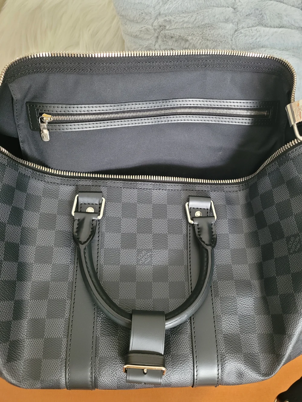 Louis Vuitton Men's Black Damier Keepall 45 Duffel Bag